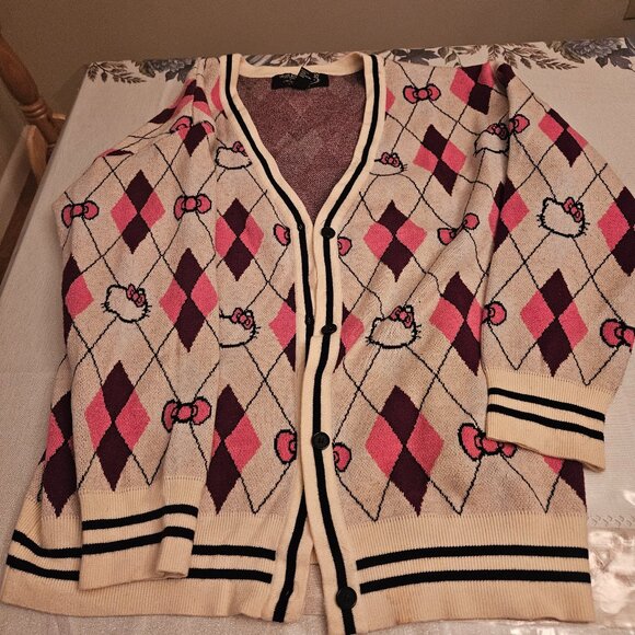 Forever 21x Sweaters - Forever 21x Hello Kitty and Friends Argyle Carigan Sweater